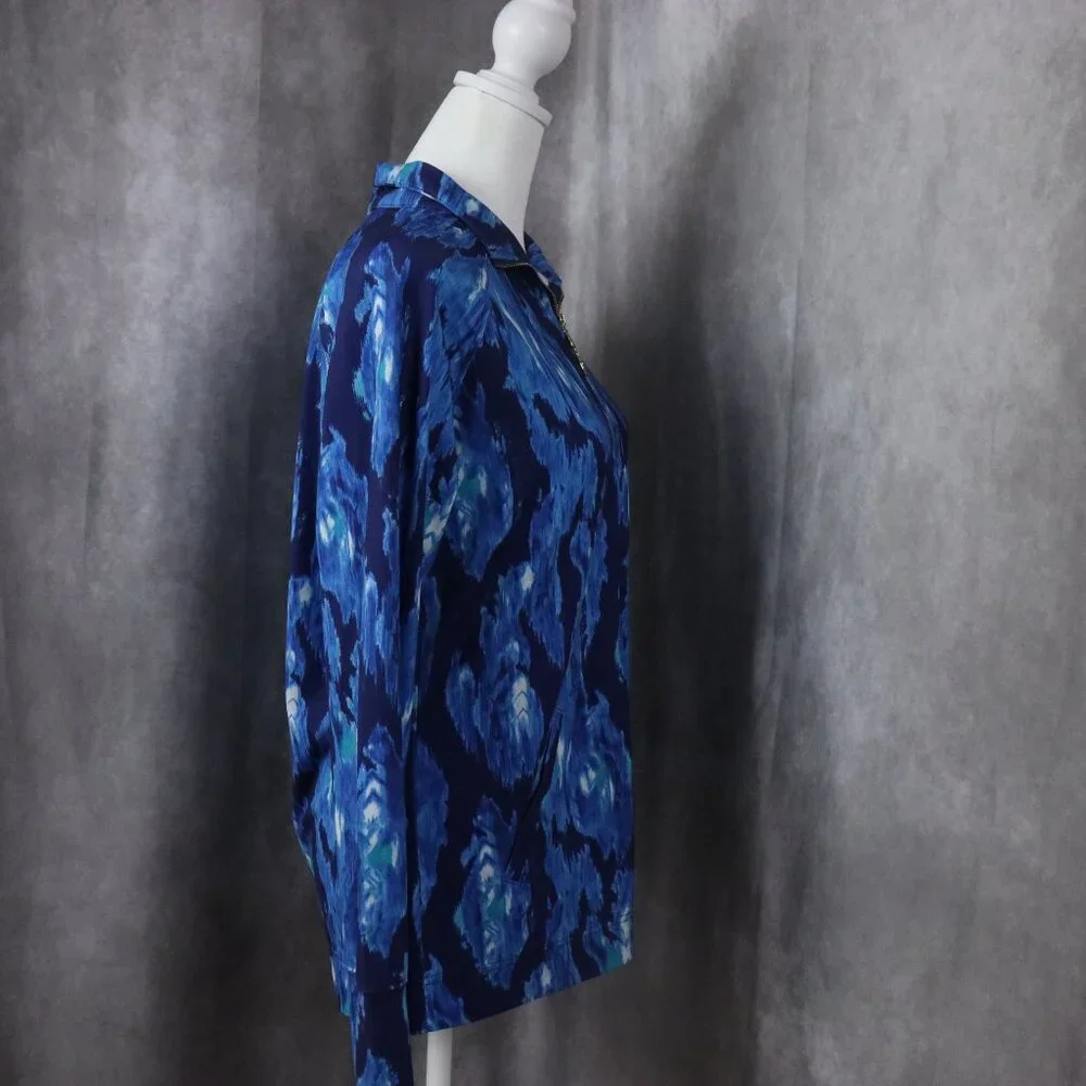 Sunsets and Sweat Tea Jacket Womens Small Blue Full Zip Lightweight Golf UPF 50 - Picture 5 of 12